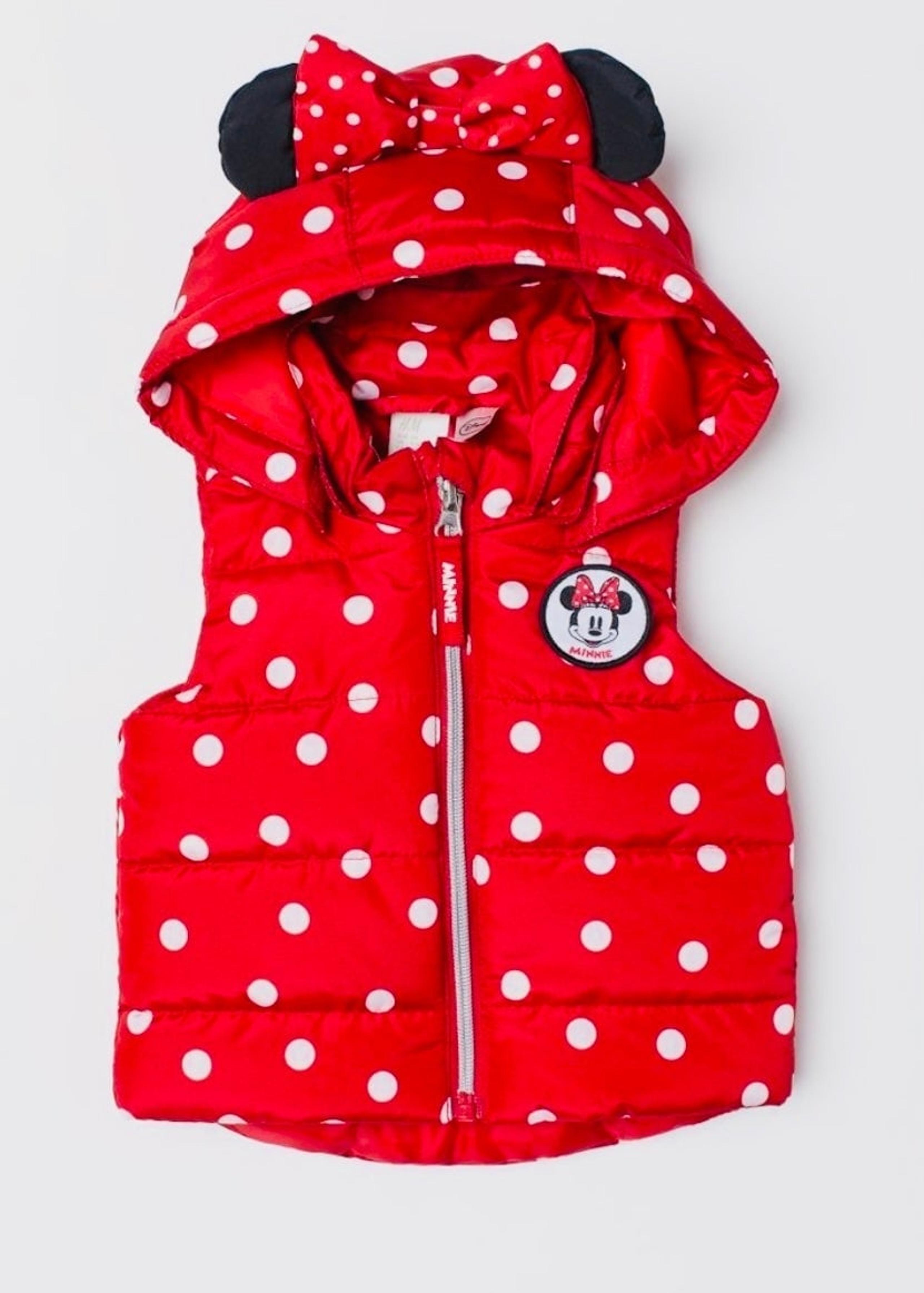 H&M Minnie Mouse hooded puffer vest size 12-18 months