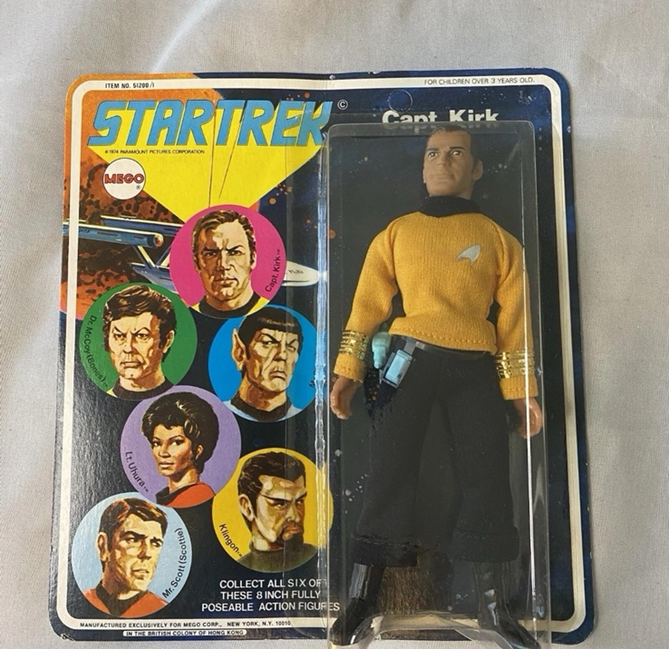 Vintage Mego Star Trek 1974 8 Inch Captain Kirk Unpunched 51200/1