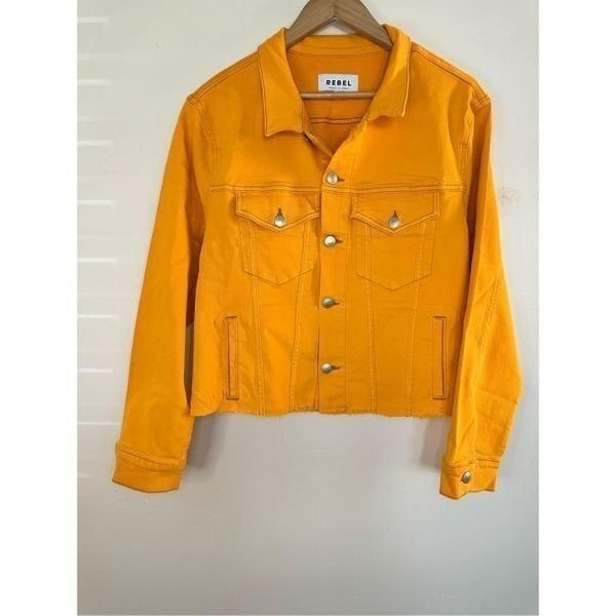 Rebel Wilson for Torrid Yellow Stretch Cropped Jean Jacket Size 2X New