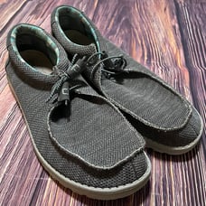 HEY DUDE MENS SIZE 12 WALLY SOX CHARCOAL SLIP ON LOAFERS