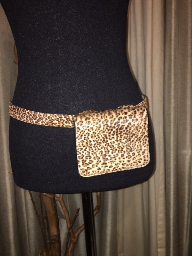 WCM calf hair leopard print leather fann