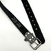 Vintage 90s Y2K Mudd Black Leather Metallic Silver Glitter Scales Belt S/M 32