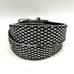 Vintage 90s Y2K Mudd Black Leather Metallic Silver Glitter Scales Belt S/M 32