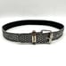Vintage 90s Y2K Mudd Black Leather Metallic Silver Glitter Scales Belt S/M 32