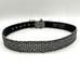 Vintage 90s Y2K Mudd Black Leather Metallic Silver Glitter Scales Belt S/M 32
