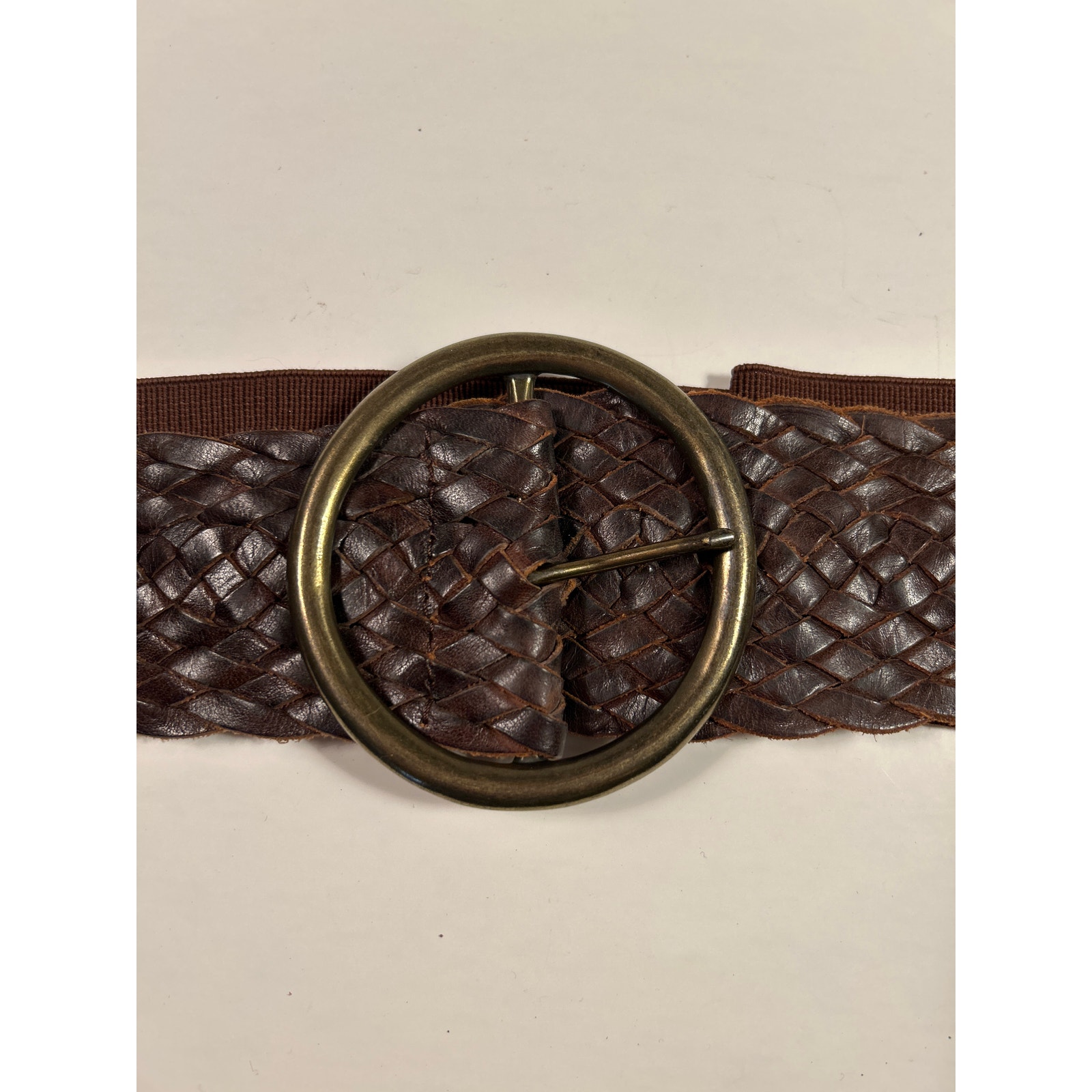 Vintage Guess belt brown broad woven and elastic