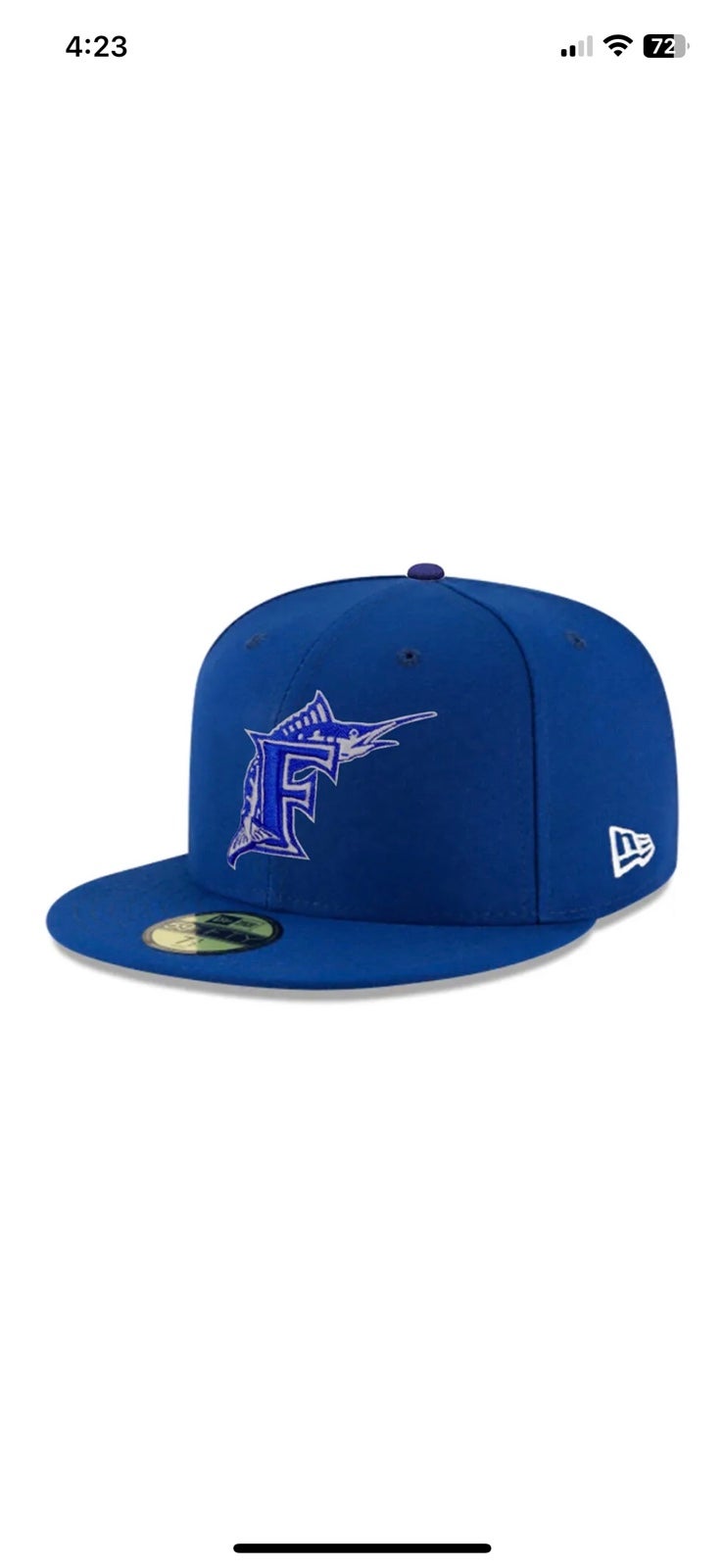 New Era - MLB Baseball Hat - Miami / Florida Marlins 59FIFTY Fitted Cap - Blue
