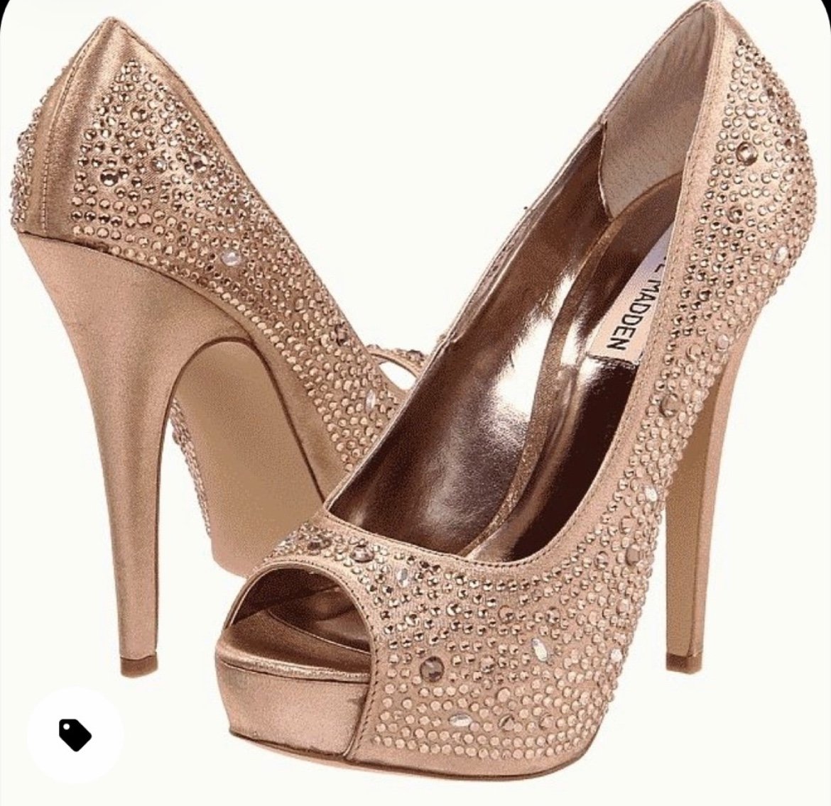Steve Madden Cycile Rose Gold Peep Toe Pumps