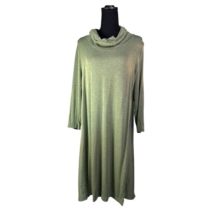 Anthropologie Saturday Sunday Cowl Neck Green Dress Size Large