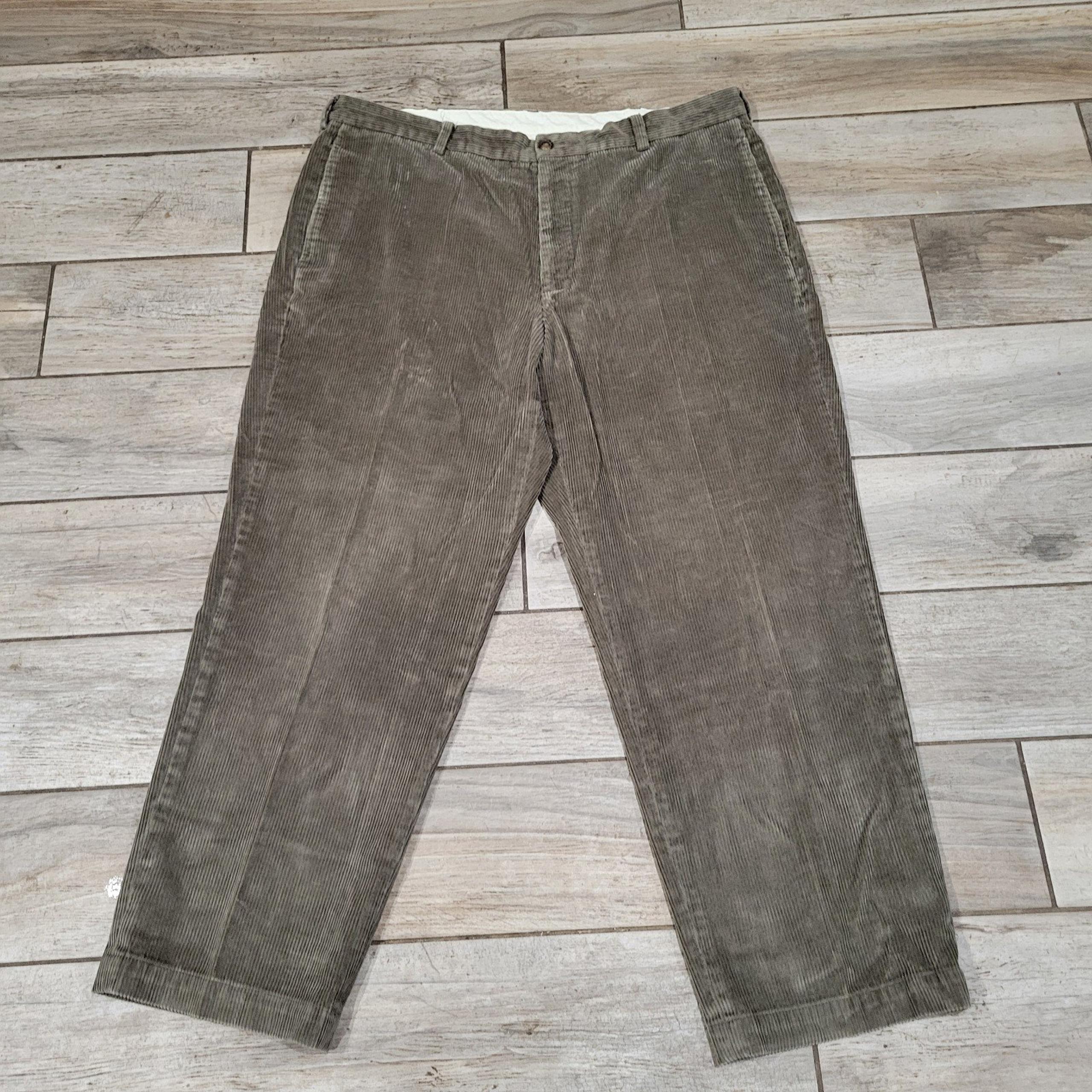 Brooks Brothers 346 mens grey thick soft corduroy  pants trousers 40 x 29