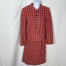 SONIA RYKIEL PARIS Two Piece Skirt set wool houndstooth size