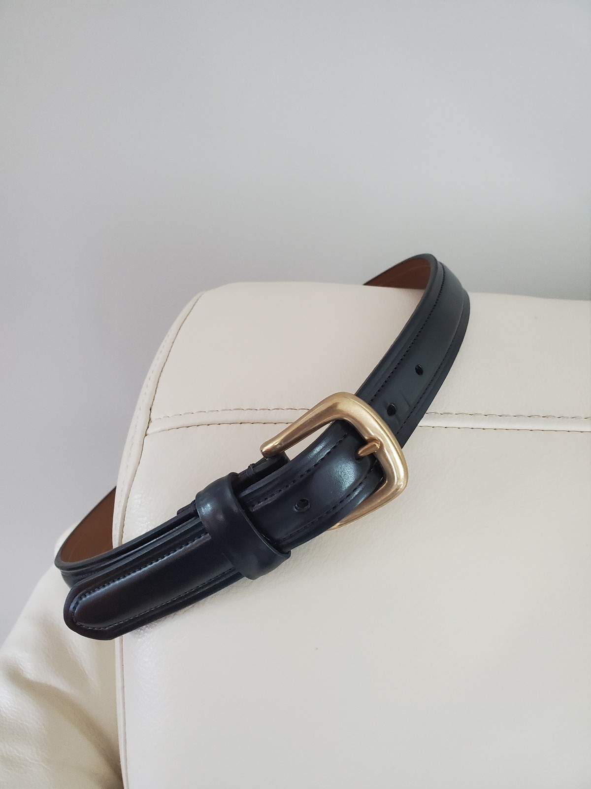 Chaps men's genuine leather leather brass buckle belt 34/85