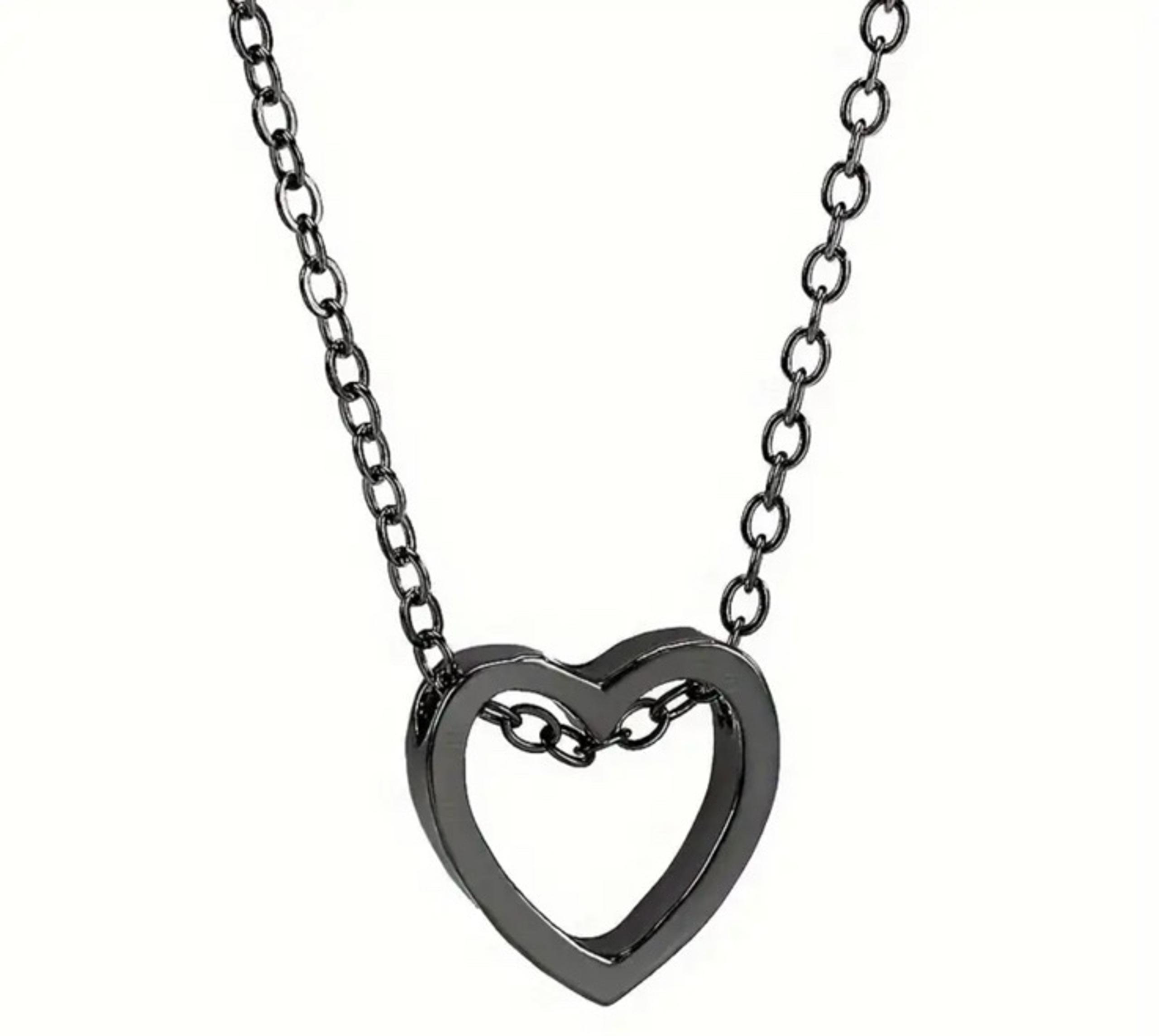 Women’s Metal Love Hollow Heart Couple Necklace Unisex NEW Jewelry