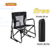 NEW | GCI Outdoor Freestyle Rocker Mesh Chair - Black - Gift Water Bottle