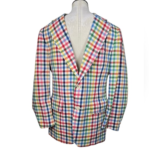 Izod Plaid Colorful Muti Colored 2 Button Down Blazer 42