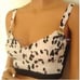 New BEBE Poplin Black White Animal Leopard Corset Bustier Brasier Top Small 59