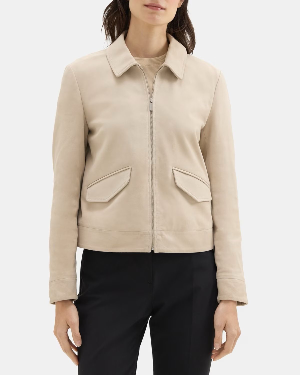 Theory Short Zip Wool Blend Jacket