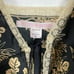 NWOT VICTORIAS SECRET Slip M 2005 Black-Gold Satin Floral Lace Trim Tie Open