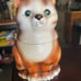 Vintage Japan orange cat ceramic cookie jar