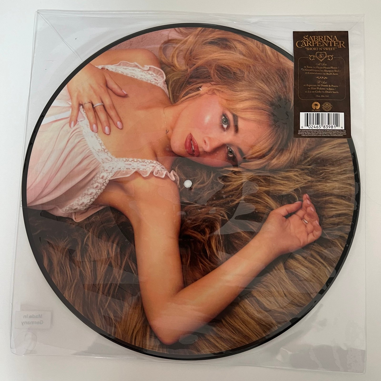 Sabrina Carpenter Limited Edition Short n’ Sweet Picture Disc Vinyl