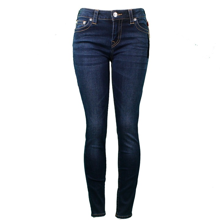 True Religion NEW 139 Sz 29 x 29 Dark Blue Denim Studs Skinny Cotton Blend Jean