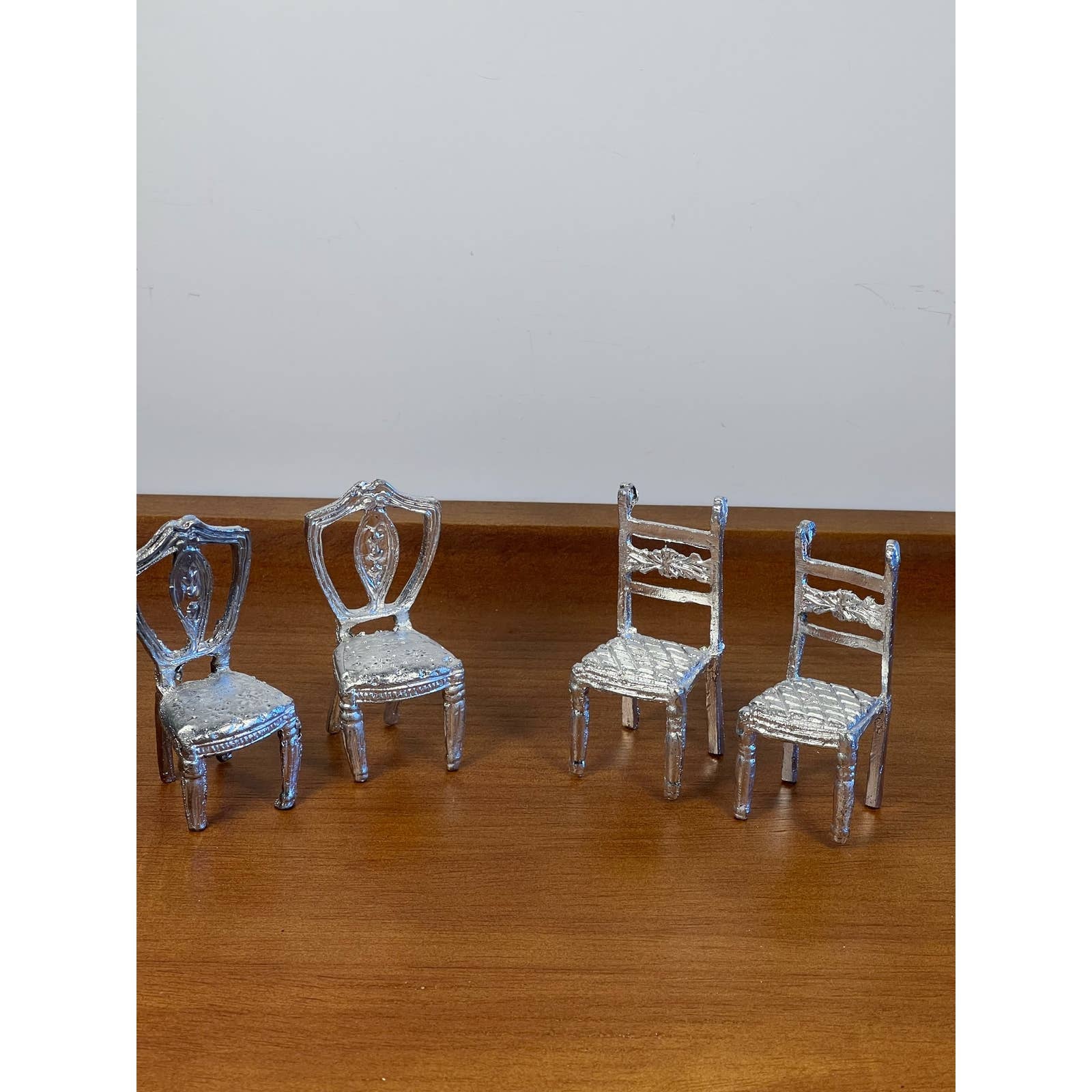 Vintage Dollhouse Handmade Chairs 4 Total