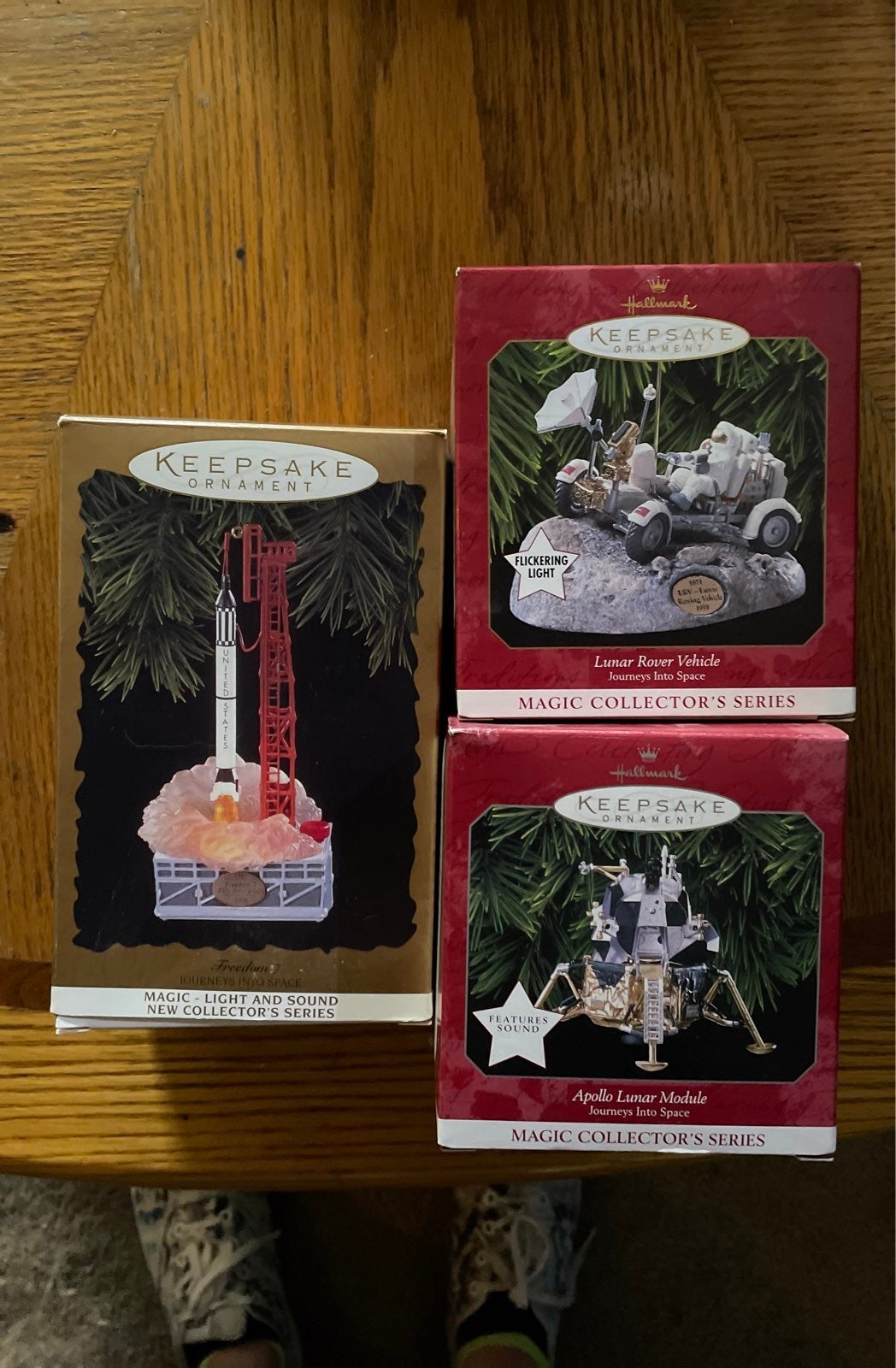 Hallmark keepsake ornament set Lunar Rover, Apollo, Freedom 7