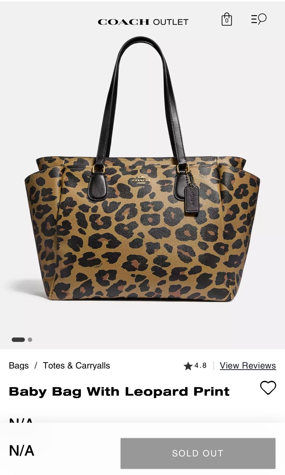 Coach Leopard Diaper Bag
