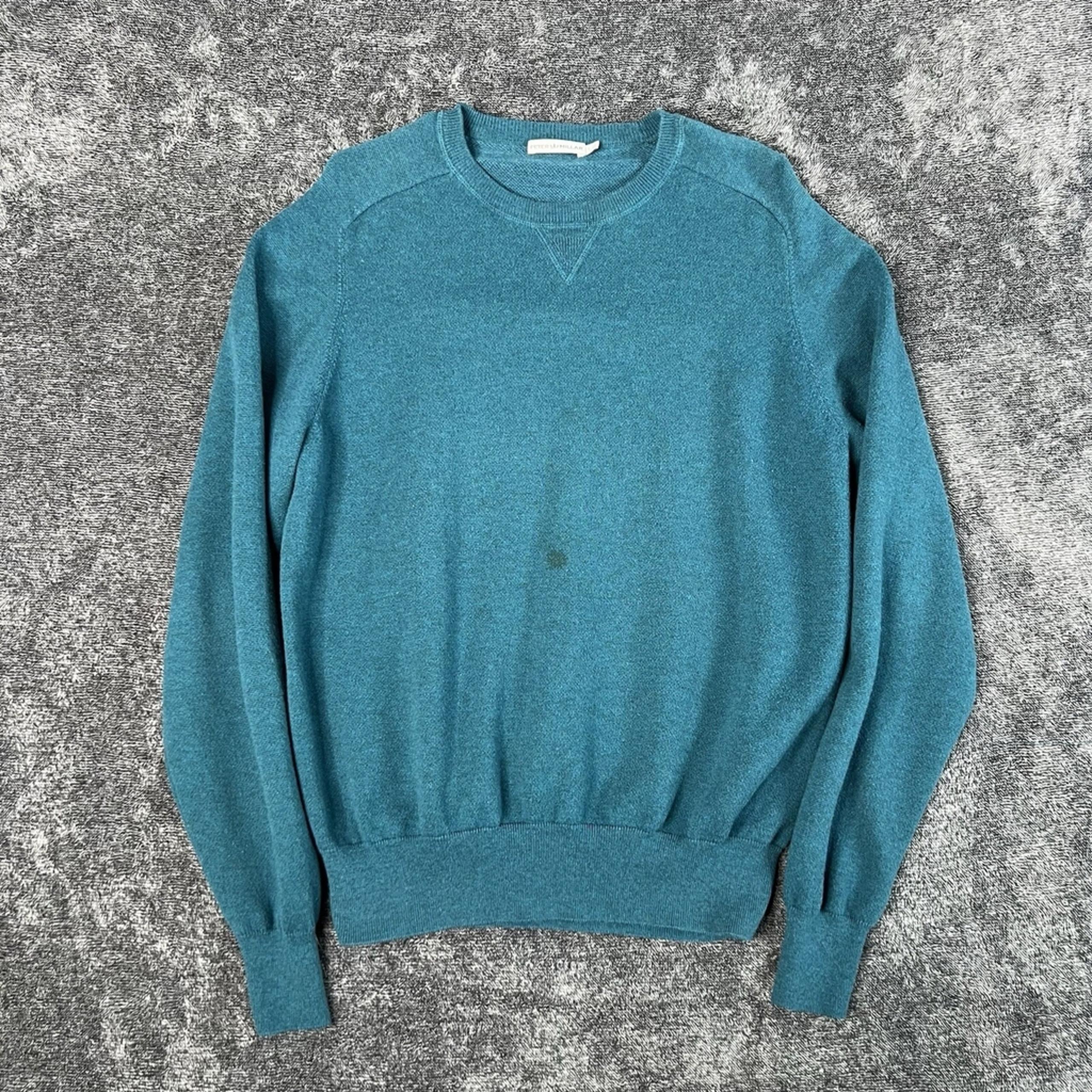 Peter Millar Wool Blend Crewneck Sweater Sweatshirt Men's Size Large Blue Golf