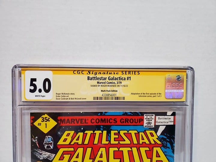 1979 Marvel Battlestar Galactica #1 Roger McKenzie signed SS CGC 5.0 White Pages