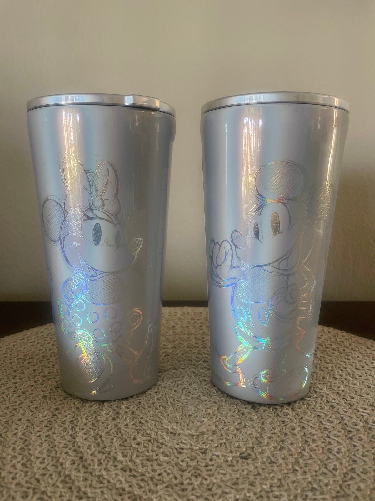 100th anniversary Disney Corkcicle Minnie and Mickey Tumblers