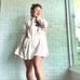 Free People Long Sleeve Tie Open Back Floral Dress