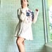 Free People Long Sleeve Tie Open Back Floral Dress