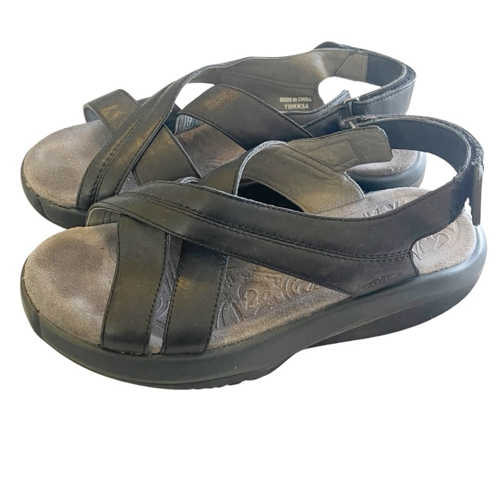 MBT Black Leather Strappy Sandals