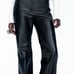 Leather pants with flared leg
