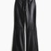 Leather pants with flared leg