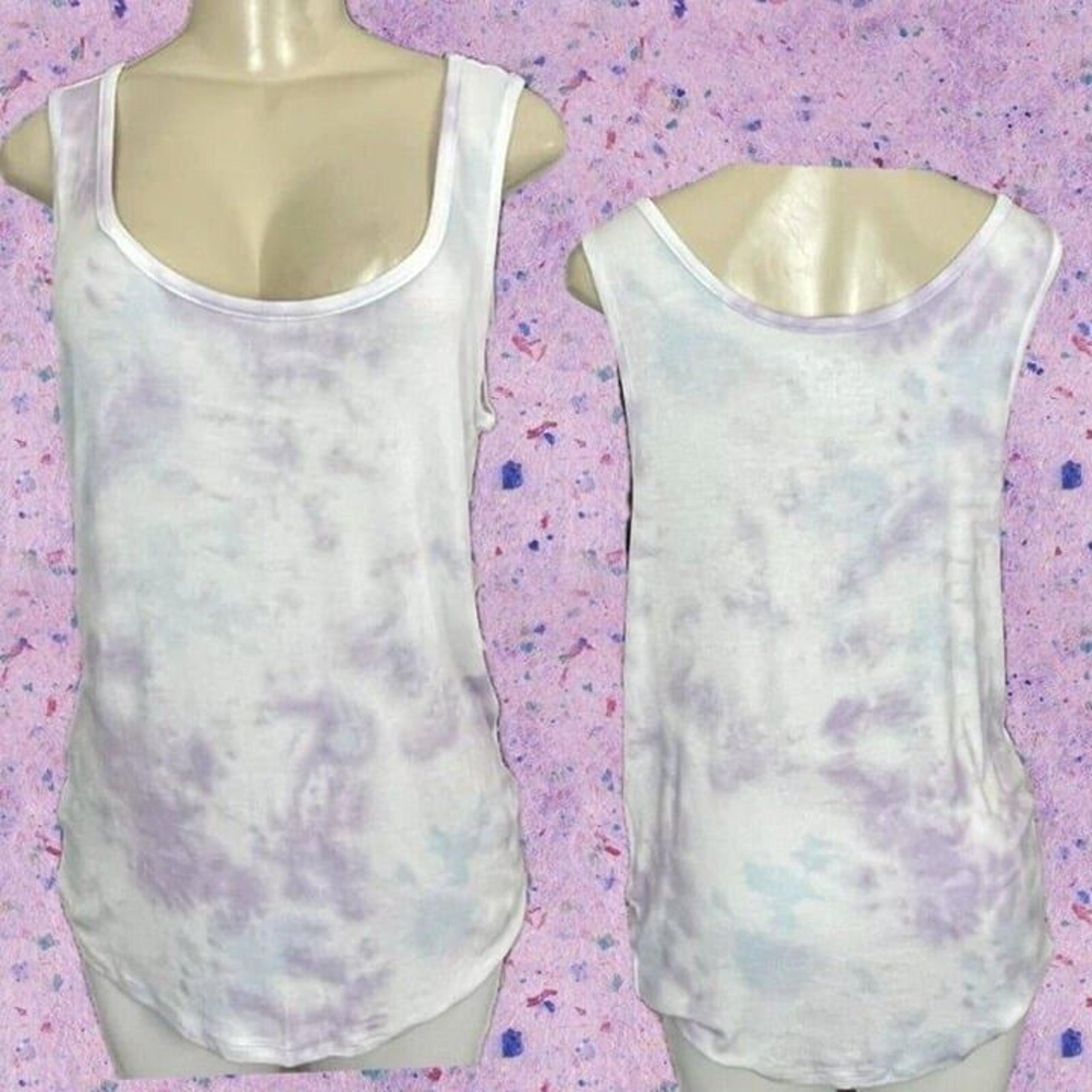Terra & Sky 0X Lilac Tie-Dye Ribbed Scoop Neckline Tank Top