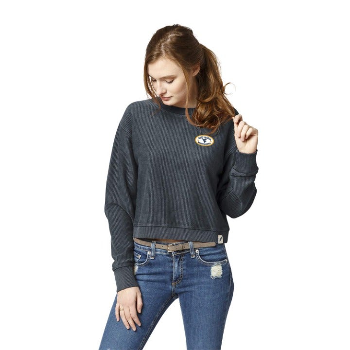 NCAA League Women's West Virginia Mountaineers Timber Cropped Top Large