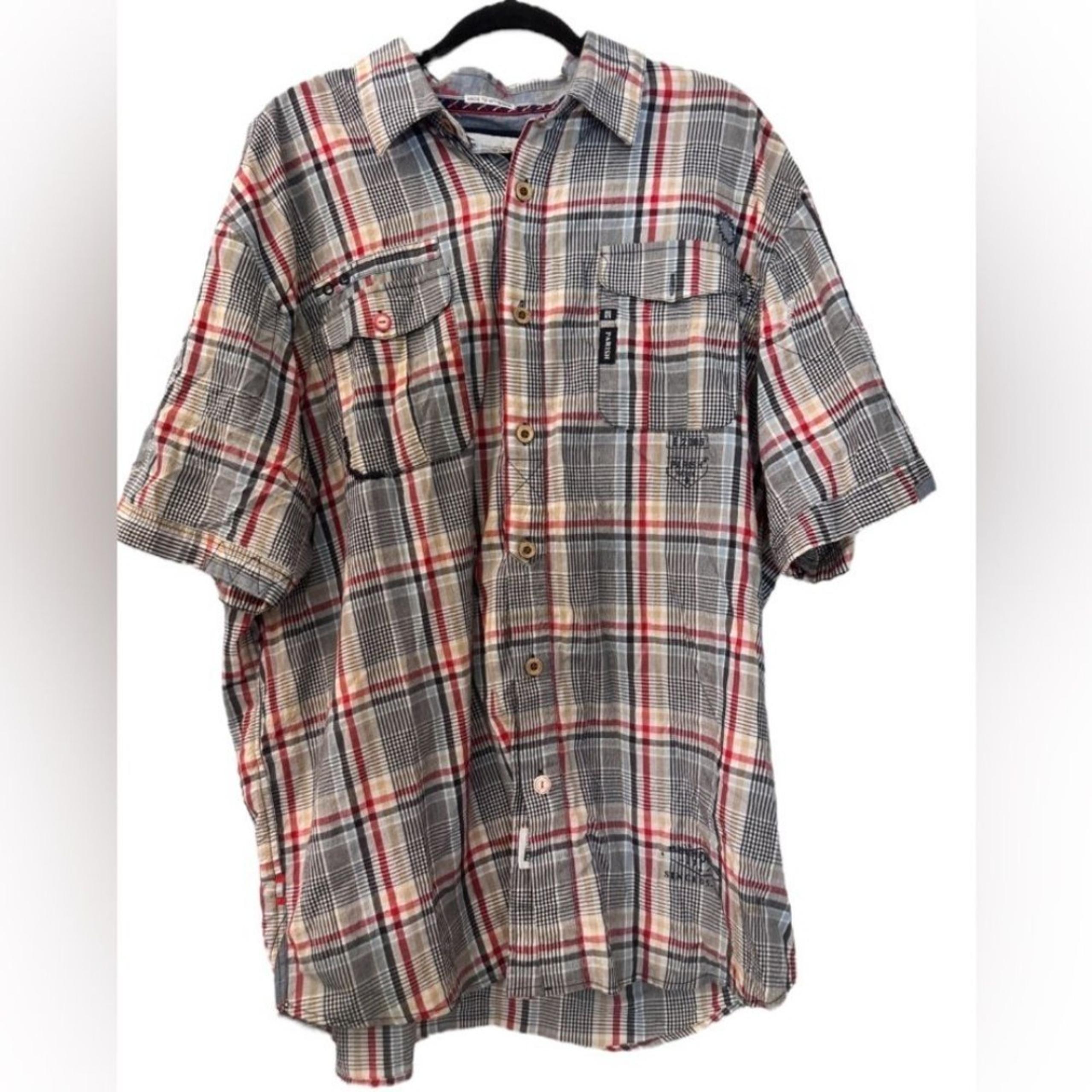 Parish Nation Men’s Buttoned Down Patchwork Cotton Shirt Size 3XL