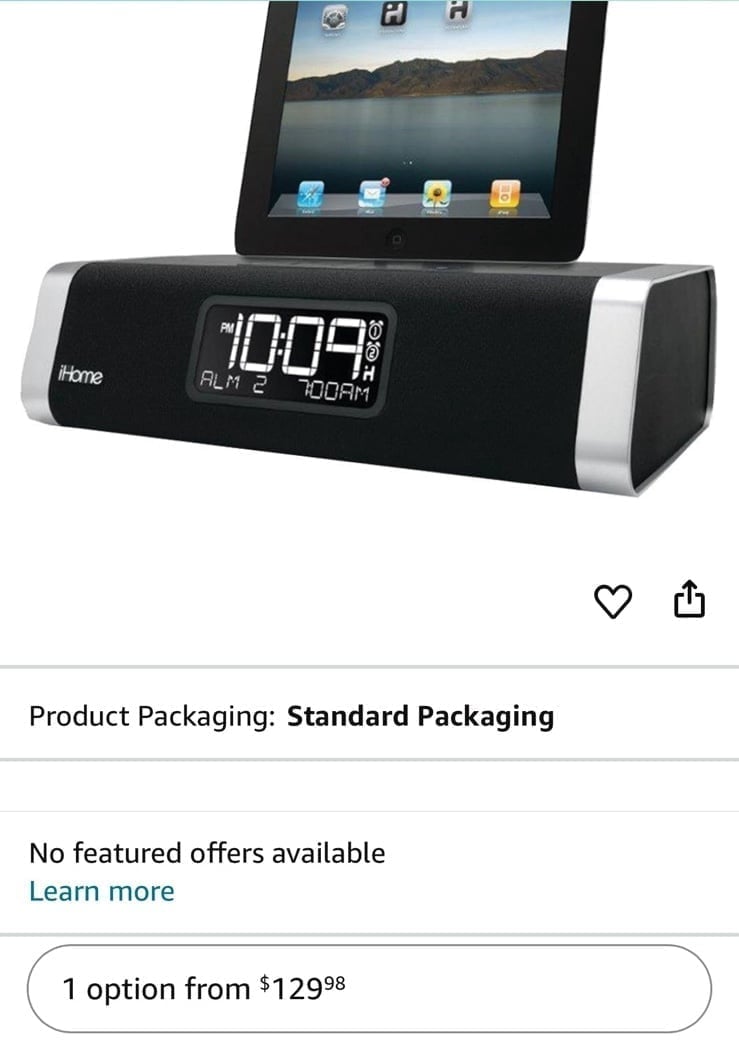 iHome iDL45BC Dual Charging Stereo FM Clock Radio