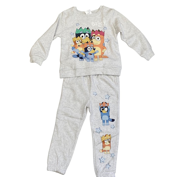 Set of 2 Target Toddler 5T Bluey Family Fleece Sweatshirt Pull-On Pants Set