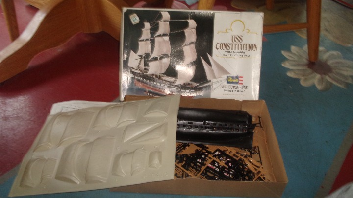 Revell model kit USS Constitution Old Ironsides ship never put together