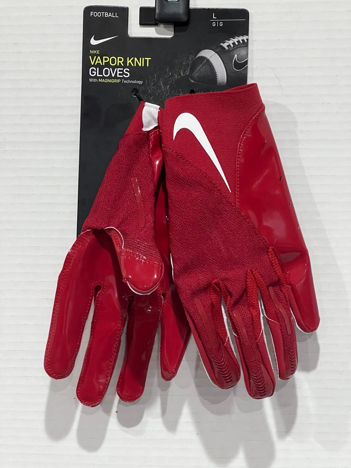 NIKE Mens Vapor Knit Football Gloves MagniGrip Technology DM0057 Red LARGE NWT