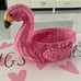 Ciroa Pink Flamingo Wicker Serving Basket