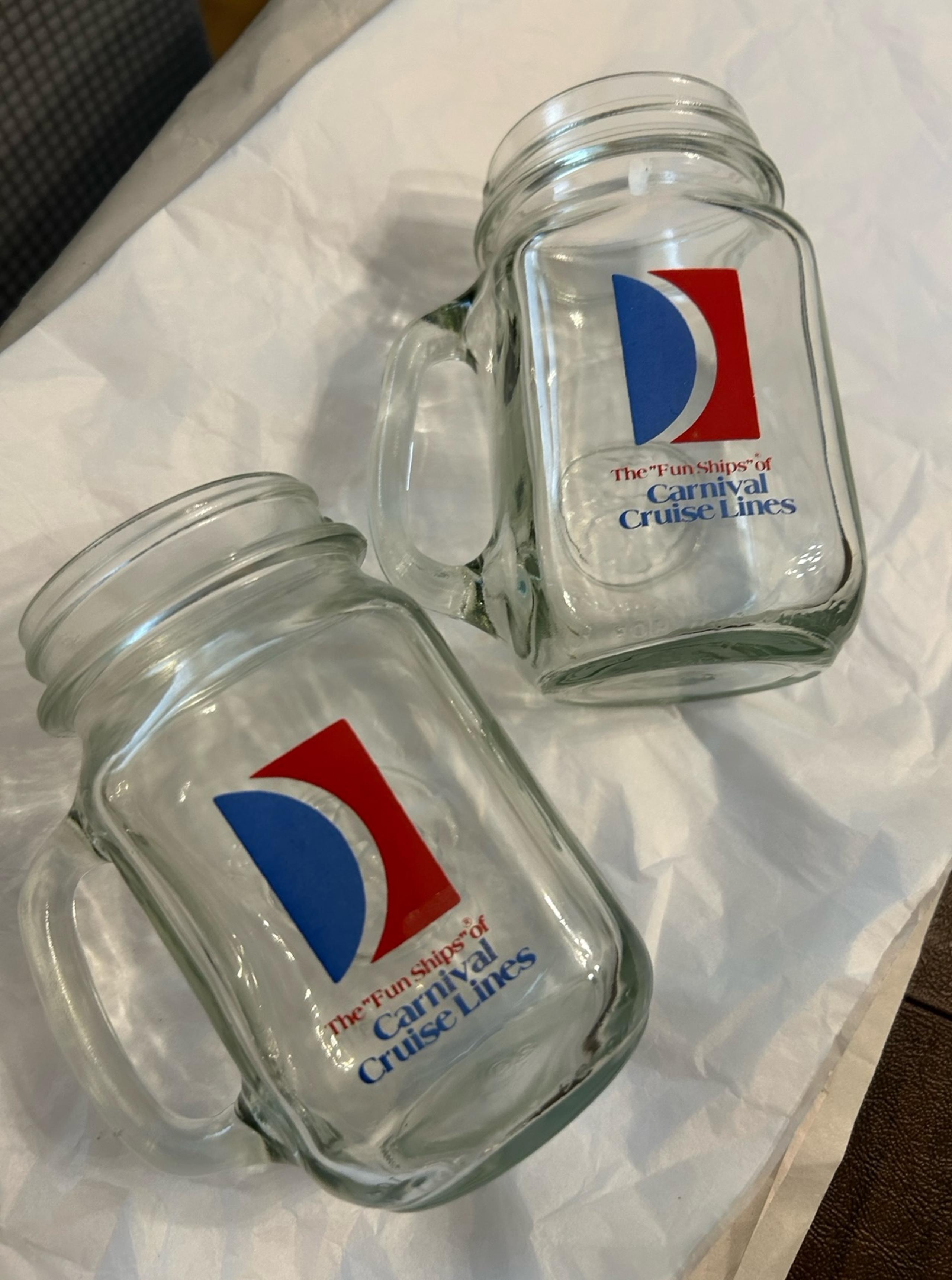 (2) Vintage Carnival Cruise Mug Glasses