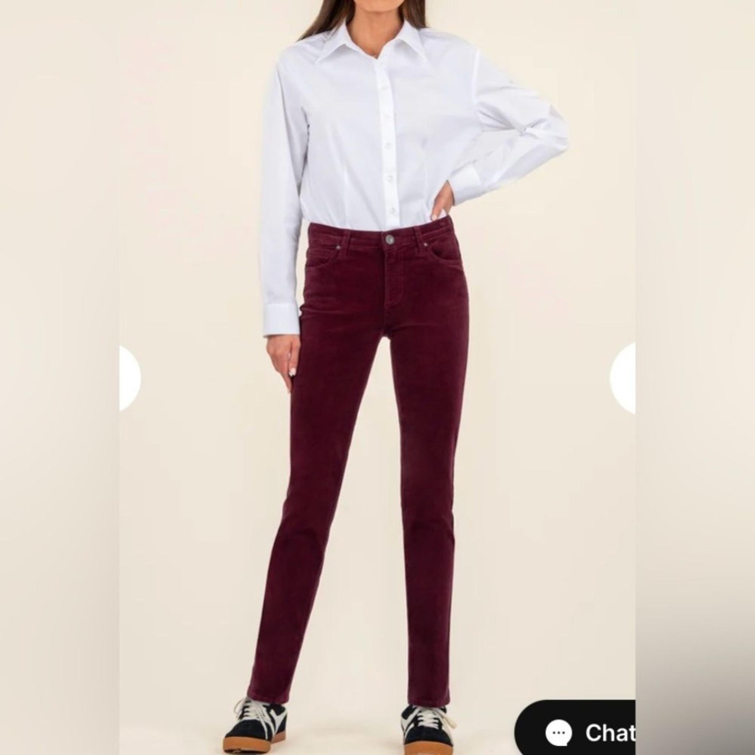 NWT Kut from the Kloth Corduroy Boyfriend Pants Burgundy Size 10