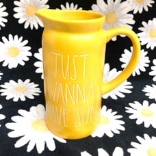 Rae Dunn Just Wanna Have Sun Yellow Pitcher