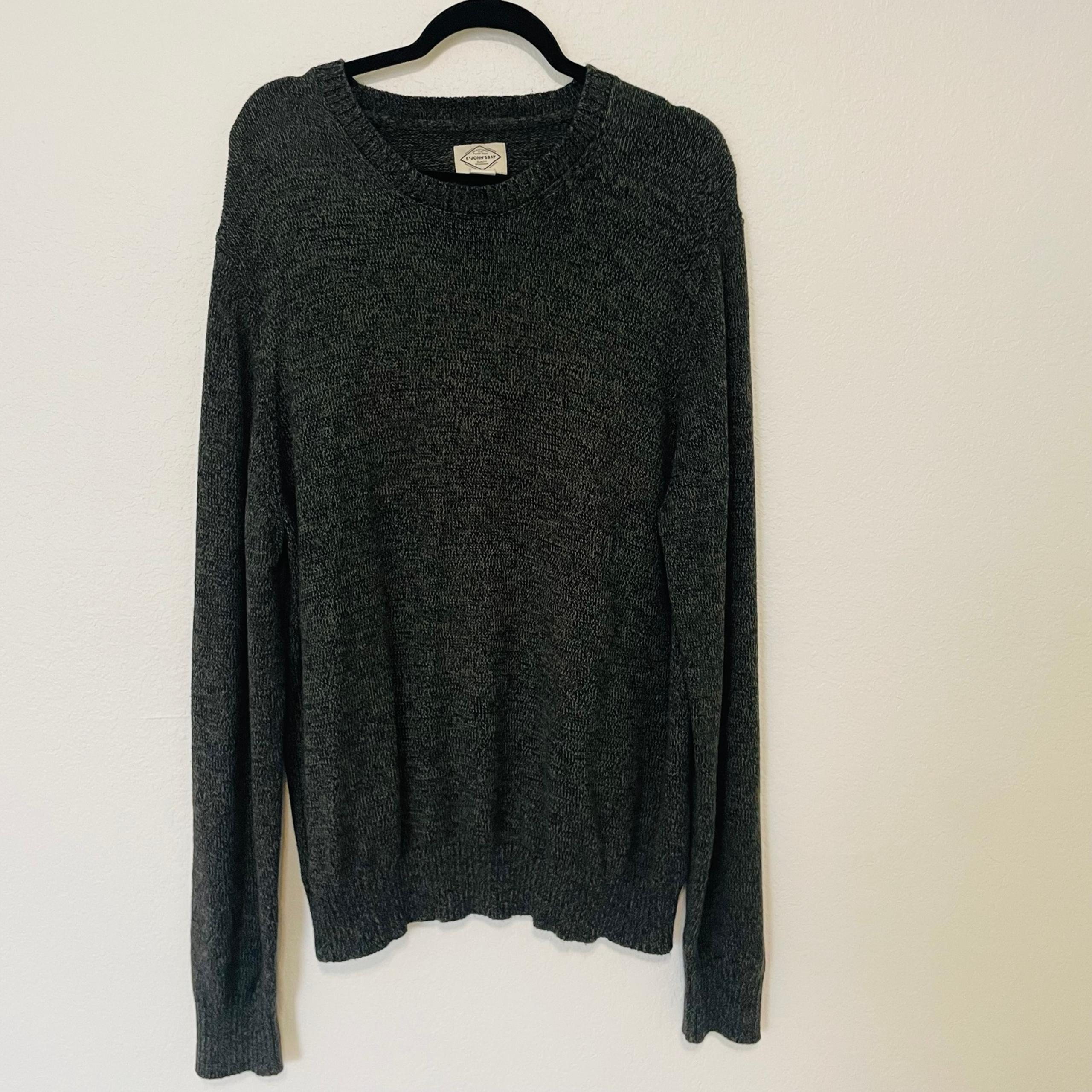 St. Johns Bay mens pullover cardigan sweater size XL  thick knit 100% cotton