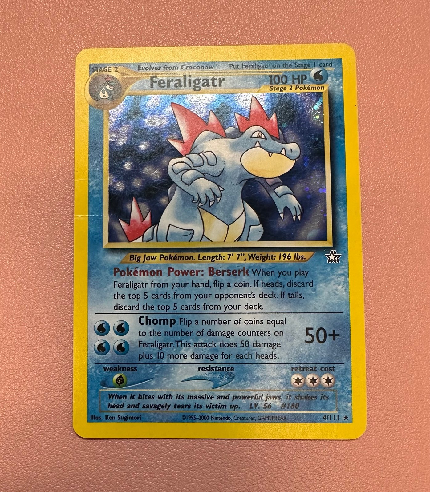 Pokemon Feraligatr Holo Rare Neo Genesis Unlimited WOTC