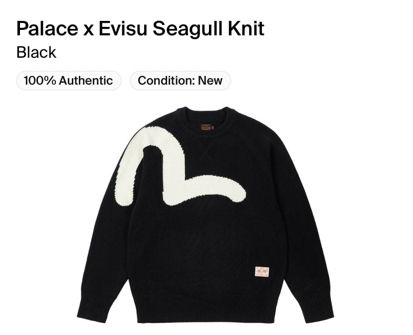 Palace x Evisu Seagull Knit